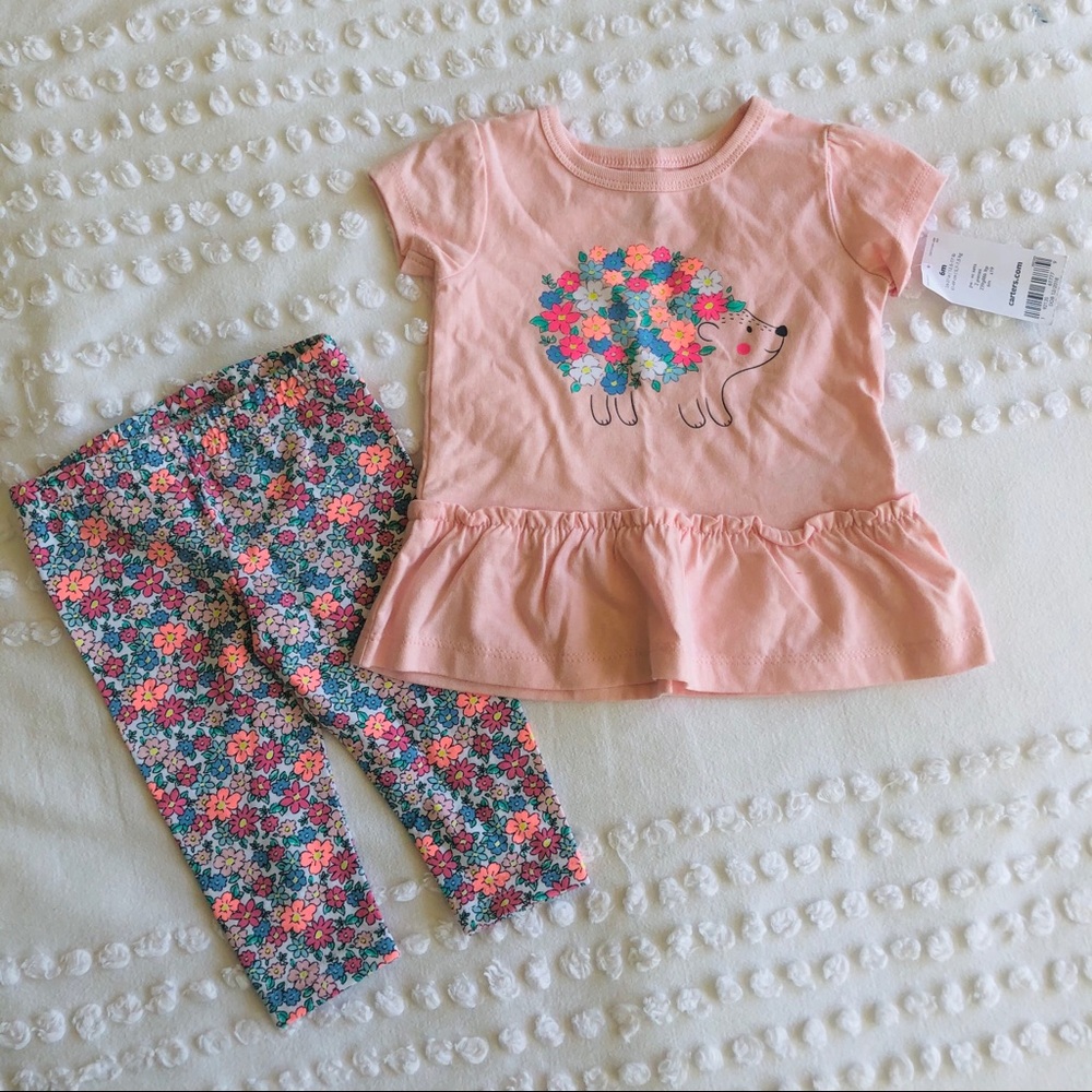 Carter’s Floral Hedgehog Set - Top and Pants